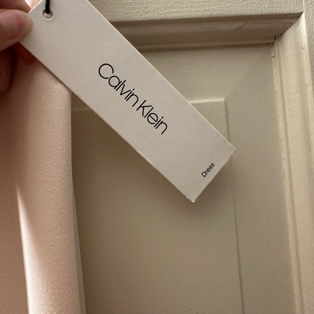 Calvin Klein Cream Ruffled High Low Sundress - Picture 3 of 4